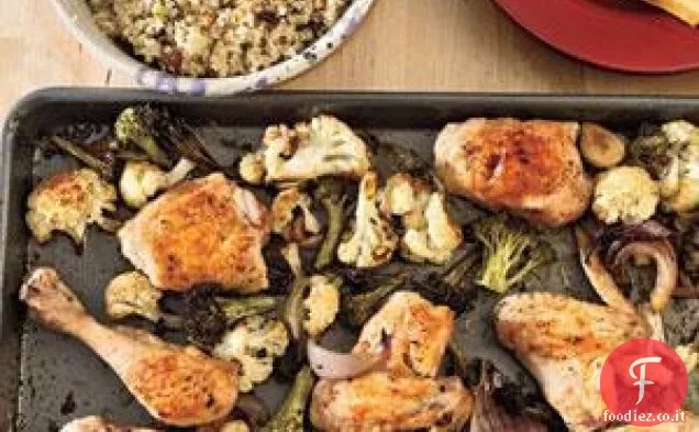 Pollo arrosto e verdure