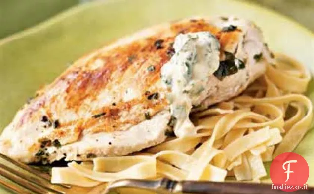 Pollo al basilico al limone con Basilico Aioli