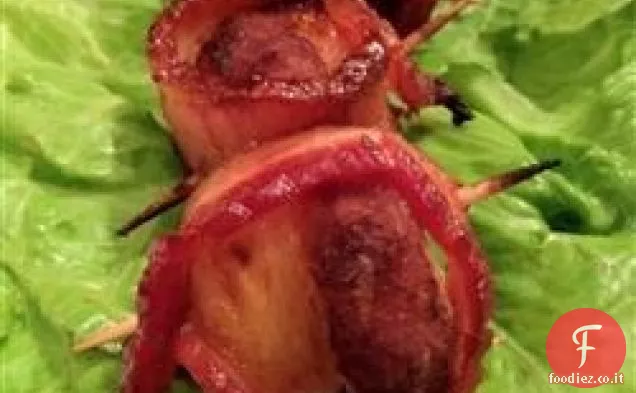Pancetta avvolto Ananas e acqua castagne