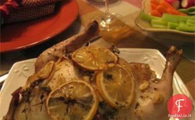 Pollo arrosto all'aglio umido