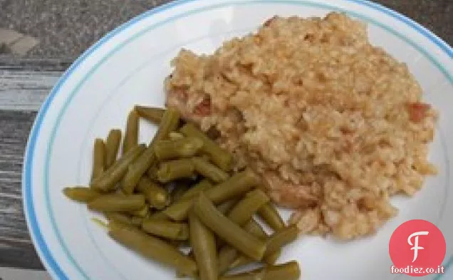 Braciola di maiale e casseruola di riso
