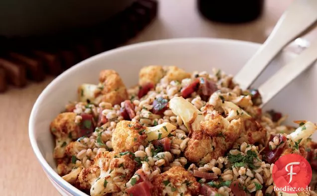 Insalata di Farro con Cavolfiore Fritto e Prosciutto
