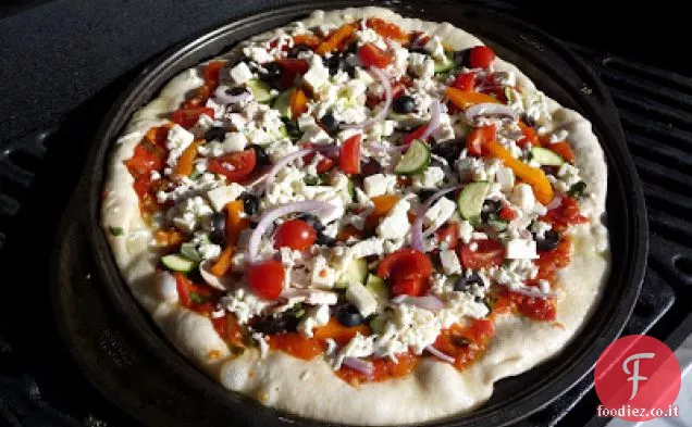 Pizza vegetariana suprema con Mozzarella e Feta