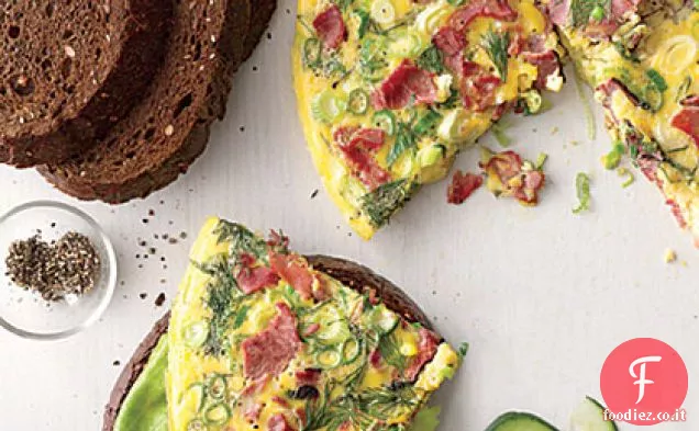 Frittata di pastrami con Pumpernickel