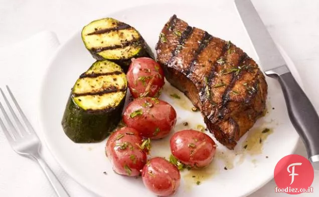 Bistecca alla griglia e Zucchine