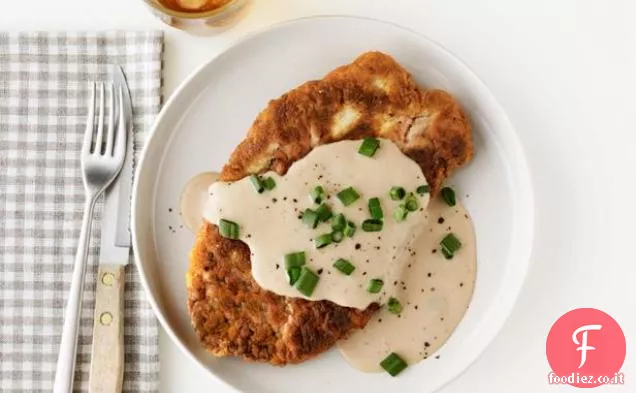 Bistecca di pollo fritto con crema