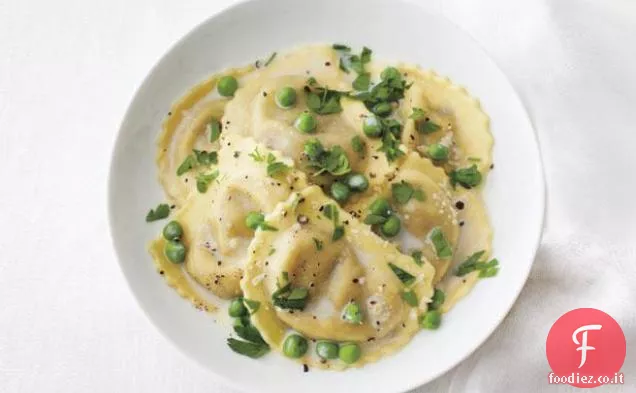 Ravioli Alfredo Con Piselli