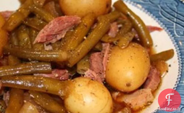 Fornello lento Fagiolini, Prosciutto e patate