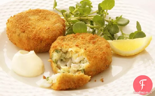 Eglefino affumicato e torte di pesce alle erbe