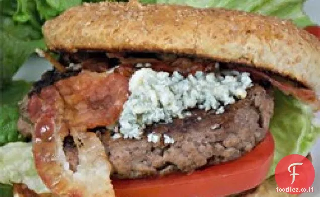 Hamburger di pancetta e formaggio blu