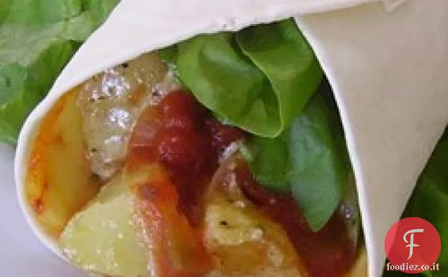 Curry Chipotle patate, spinaci e formaggio avvolge