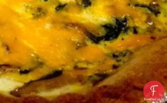 Quiche di spinaci e funghi con funghi Shiitake