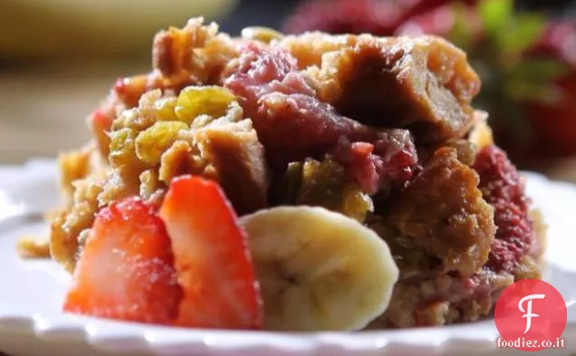 Budino di pane alla frutta fresca più leggero di Bobby