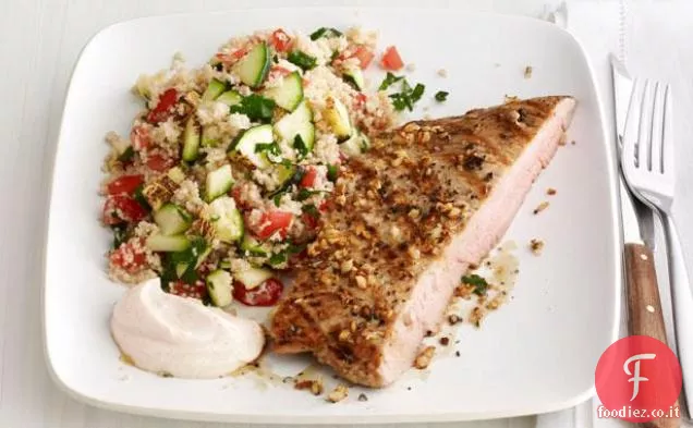 Bistecche di maiale alla griglia con Couscous di zucchine