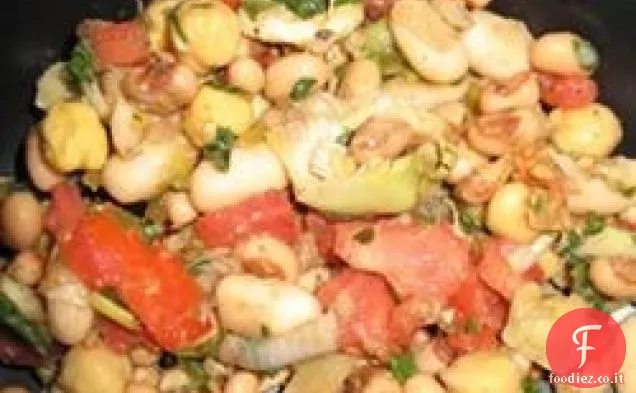 Insalata di tre fagioli e carciofi di Capodanno