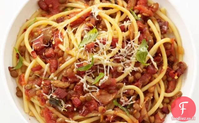 Pasta con Pancetta e Lenticchie