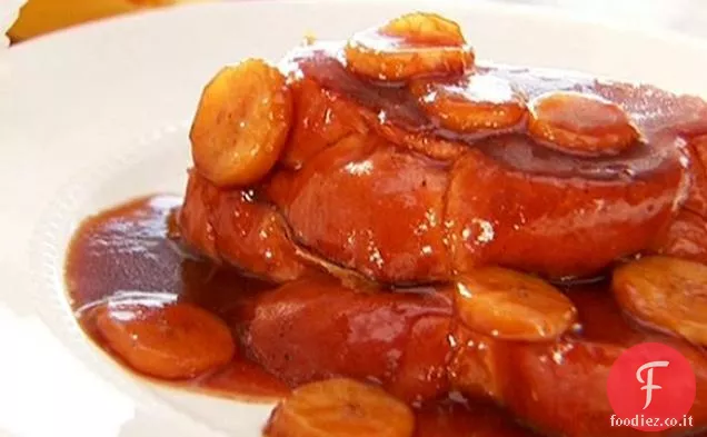 Toast alla francese con sciroppo di banana di zucchero di canna