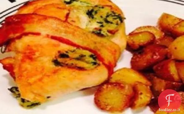 Pollo con pancetta ripiena di Spinaci e ricotta