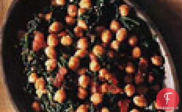 Spinaci e ceci con pancetta