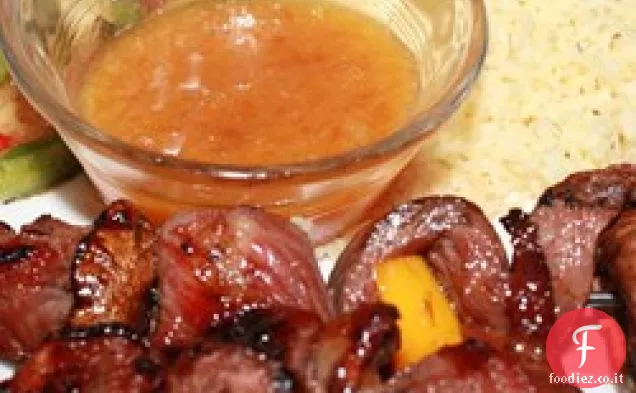 Spiedini di bistecca al mango