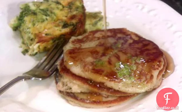 Pancake integrali al miele con burro di lime al miele