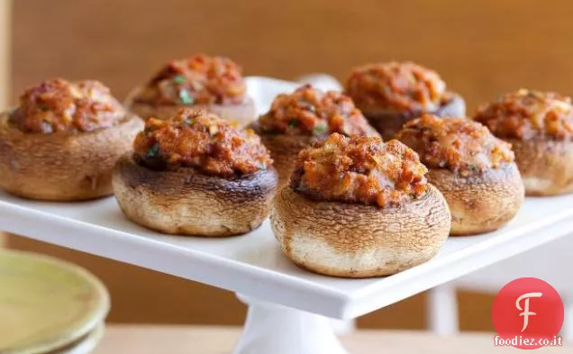 Funghi ripieni (Hongos Rellenos de Chorizo)
