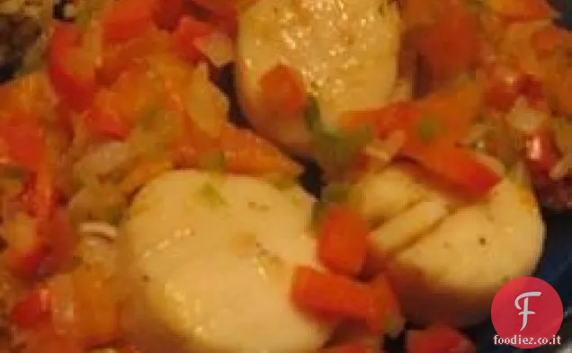 Capesante scottate con salsa piccante di papaya