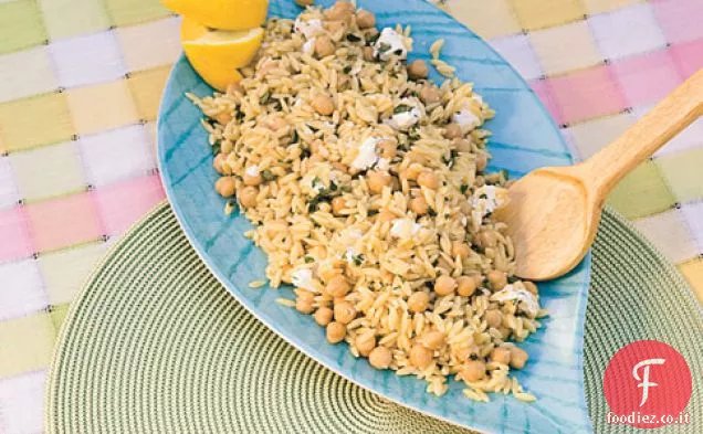 Orzo con Ceci, Formaggio di Capra e Origano