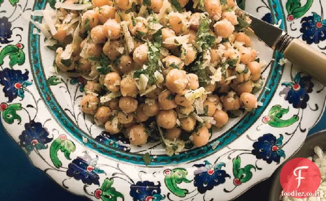 Insalata di ceci con Limone, Parmigiano ed erbe fresche