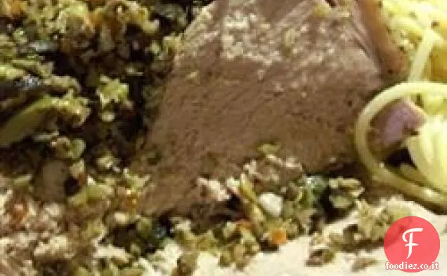 Lonza di maiale ripiena italiana con gusto di oliva