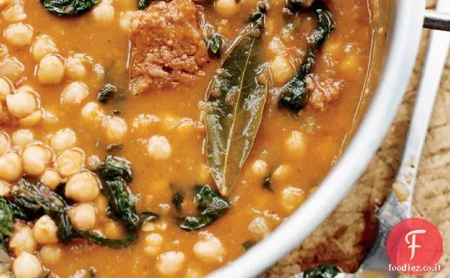Stufato di ceci con spinaci e Chorizo