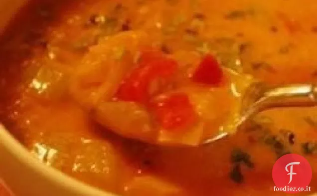 Zuppa cremosa di pomodoro e crema di formaggio