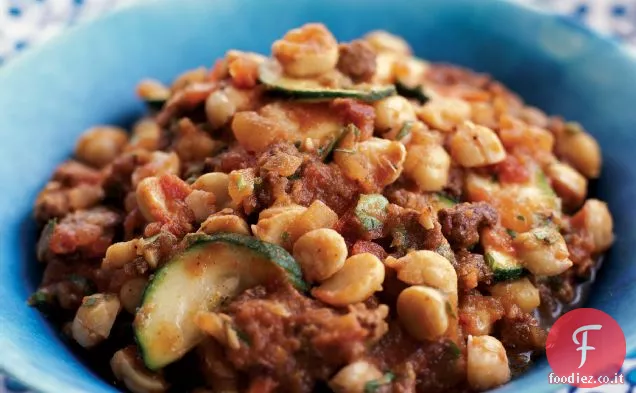 Musakka di zucchine con ceci e Agnello Speziato