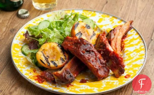 Costolette di Pat con salsa barbecue alla pesca