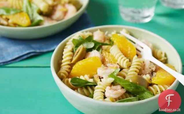 Fusilli con Gamberi, Arancia e Rucola (estate)
