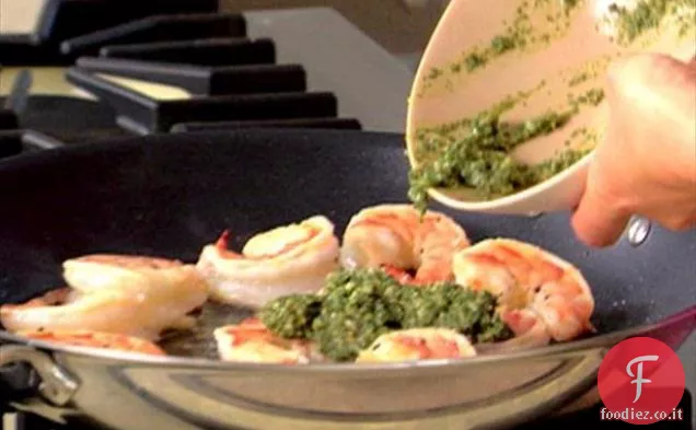 Gamberoni al Pesto di Basilico e Menta
