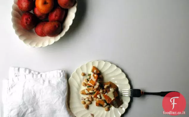 Butternut caldo e insalata di ceci con Tahini