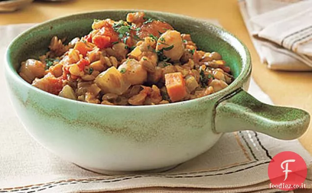 Stufato di lenticchie e ceci al curry