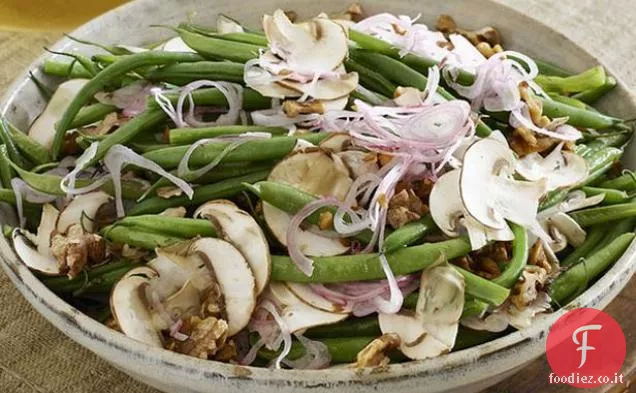 Insalata di fagioli verdi e funghi