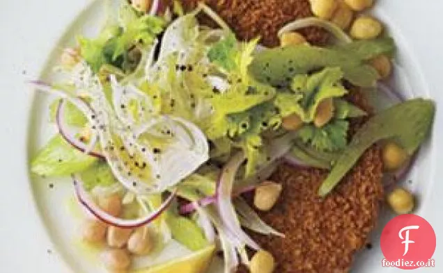 Cotolette di maiale al forno con Finocchio-ceci Slaw Ricetta