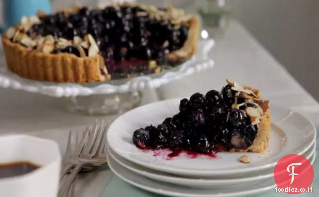 Crostata di colazione ai mirtilli e mandorle