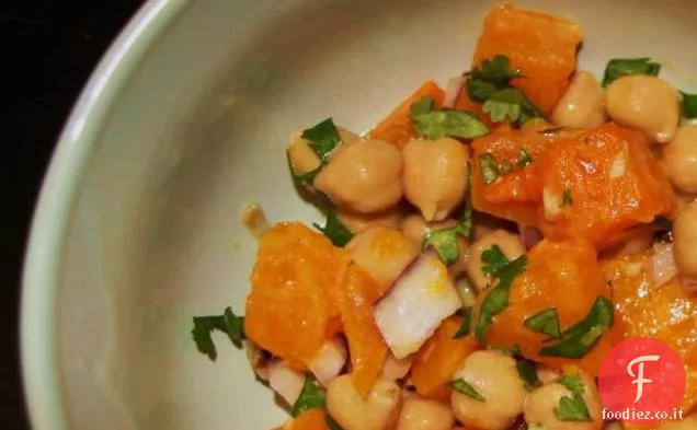 Zucca calda e insalata di ceci