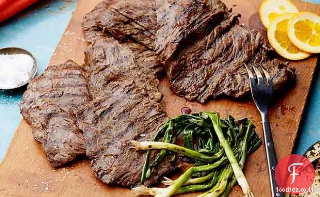 Bistecca di gonna alla griglia marinata di birra