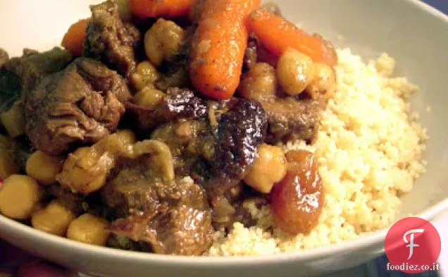 Stufato medio orientale a cottura lenta con Agnello, ceci e fichi
