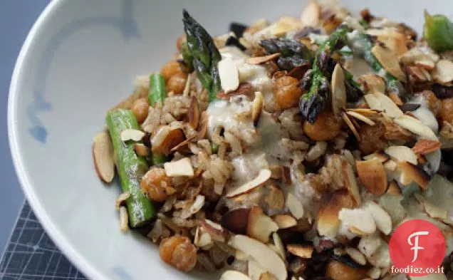 Ceci e Asparagi saltati in padella con Riso Integrale e Limone
