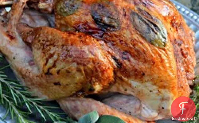 Acero imbastito arrosto di tacchino con mirtillo Pan sugo