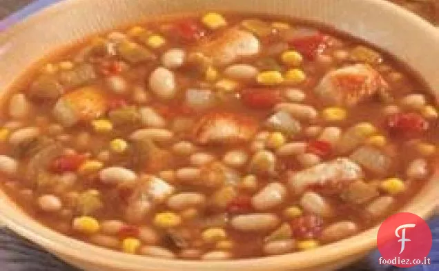 Zuppa di pollo e fagioli bianchi del sud-ovest