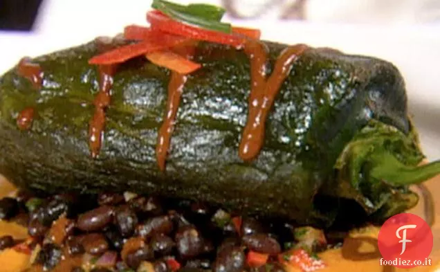 Forno arrosto Cile Relleno con salsa Chipotle Asado