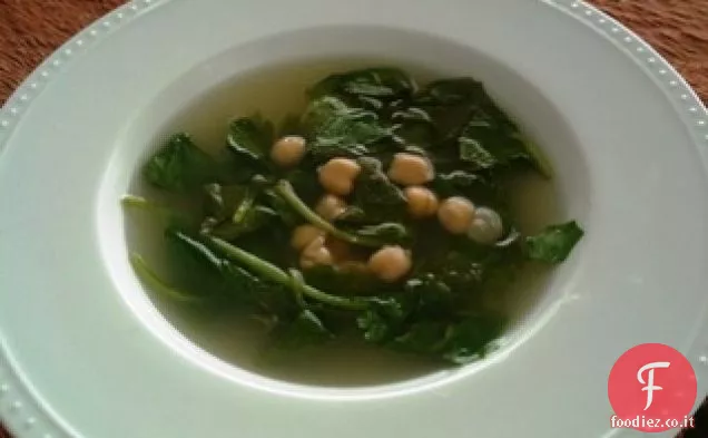 Semplice Limone-basilico Spinaci e zuppa di ceci