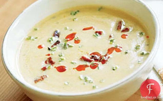 Zuppa di ceci cremosa con Chorizo croccante